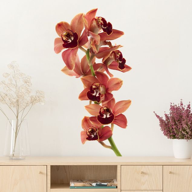 Naklejki na ścianę orchidea Nr 180 Czerwień orchidei II