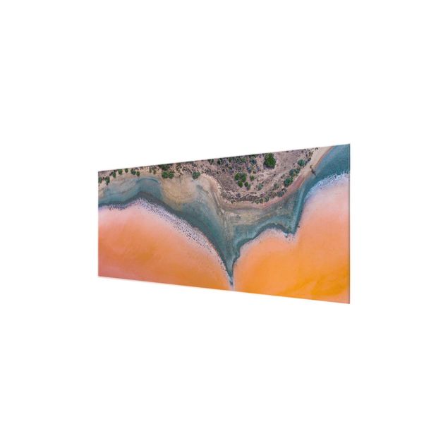 Obrazy nowoczesne Pomarańczowy brzeg jeziora na Sardynii
