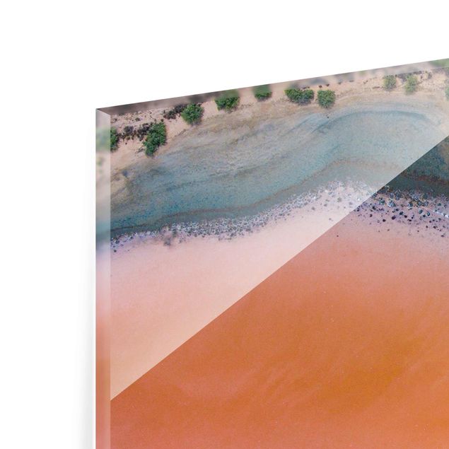 Obrazy krajobraz Pomarańczowy brzeg jeziora na Sardynii