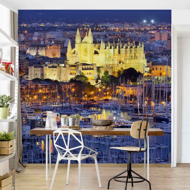 Modne fototapety Palma de Mallorca - panorama miasta i port