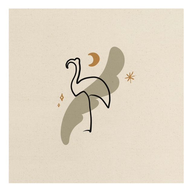 Obrazy na płótnie zwierzęta Interpretacja Picassa - Flamingo