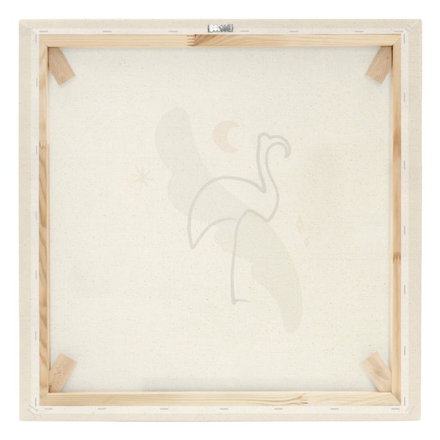 Obraz na naturalnym płótnie - Interpretacja Picassa - Flamingo