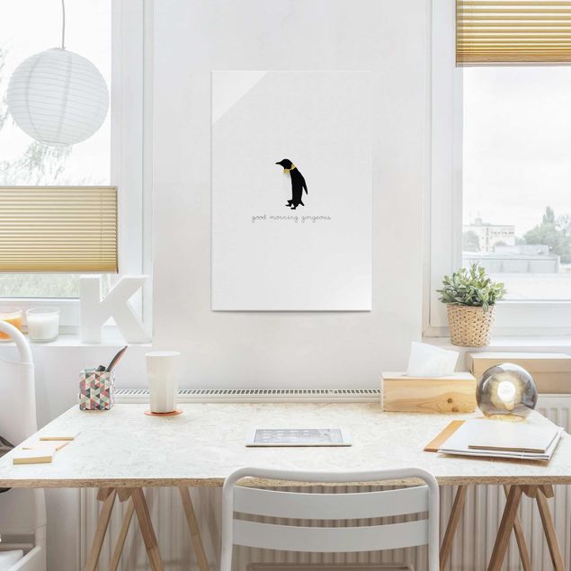 Obrazy nowoczesne Cytat pingwina Good Morning Gorgeous