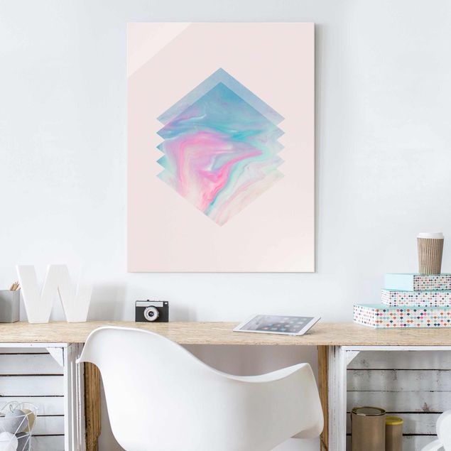 Obrazy na szkle abstrakcja Różowy marmur wodny