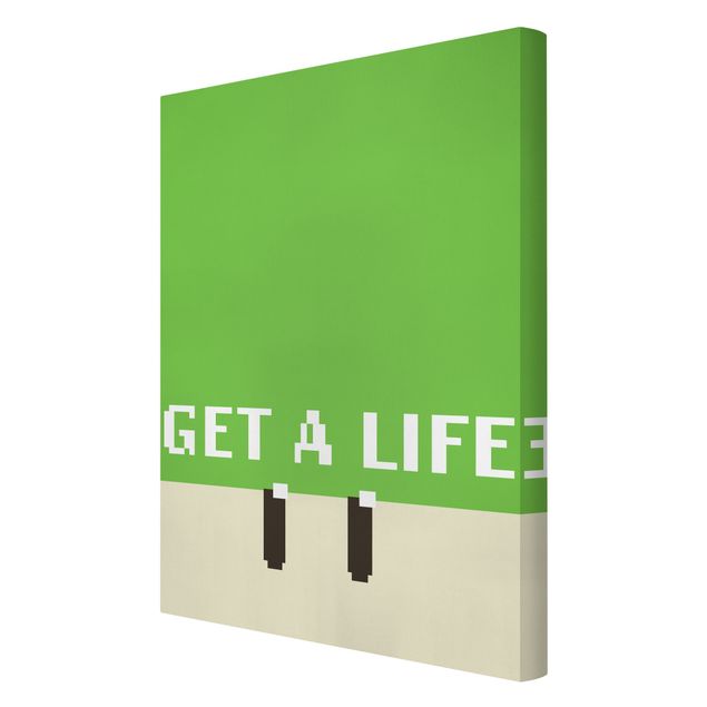 Obraz na płótnie Pixel Text Get A Life In Green