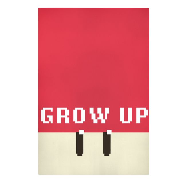 Obrazy Pixel Text Grow Up In Red