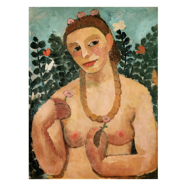 Obrazy portret Paula Modersohn-Becker - półnaga z naszyjnikiem z bursztynem