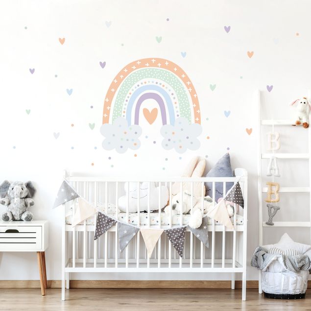 Pokój niemowlęcy Tęcza z chmurami pastelowa