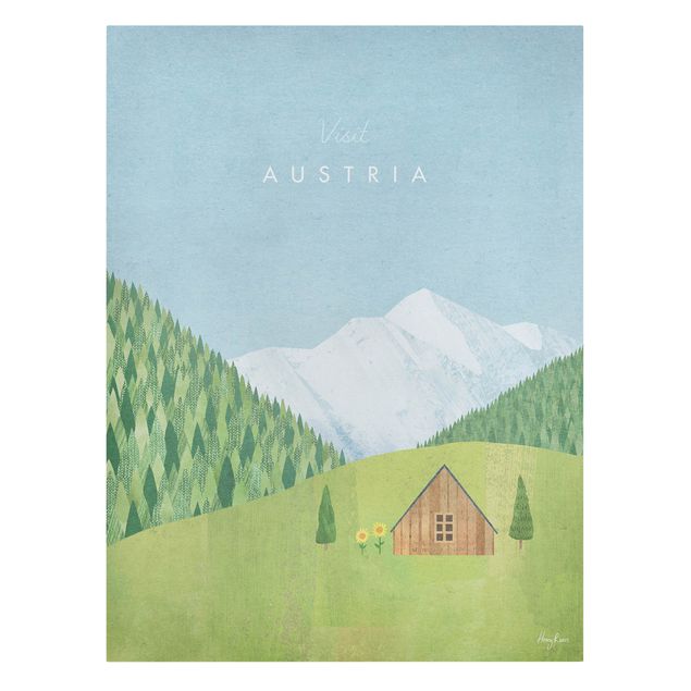 Obrazy na płótnie góra Plakat podróżniczy - Austria