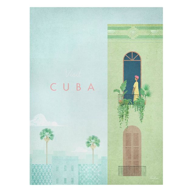 Zielony obraz Plakat podróżniczy - Kuba
