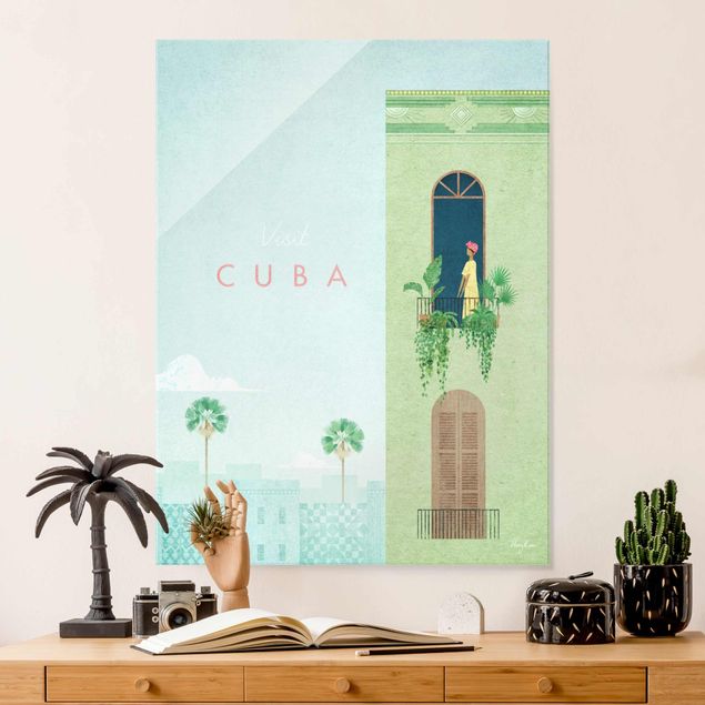 Obrazy na szkle architektura i horyzont Plakat podróżniczy - Kuba
