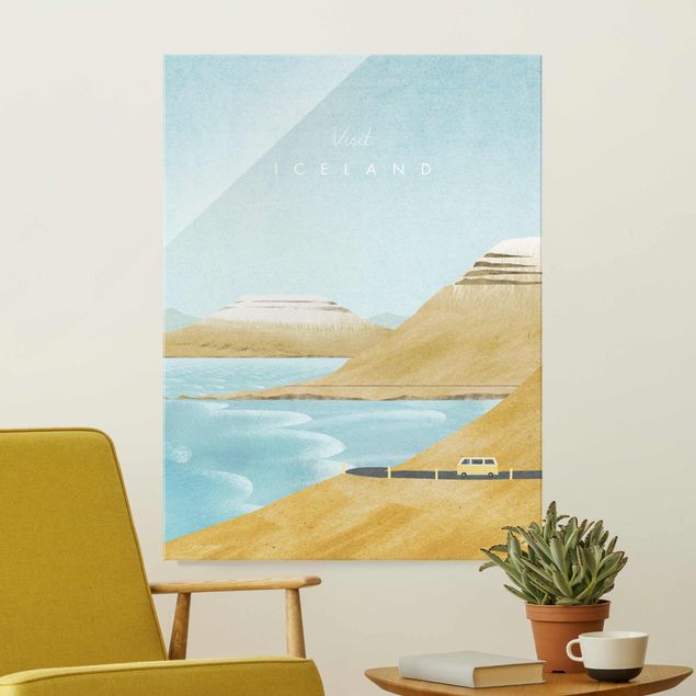 Obrazy na szkle architektura i horyzont Plakat podróżniczy - Islandia