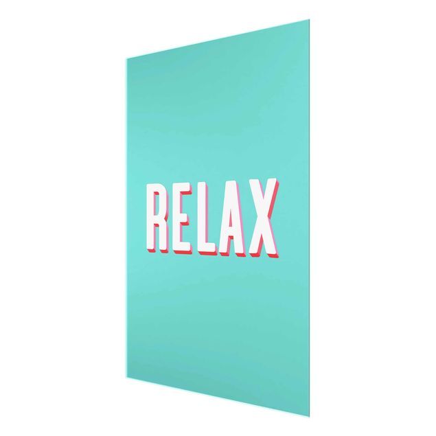 Obrazy z napisami Relax Typo na niebiesko