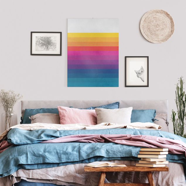 Kolorowe obrazy Retro Rainbow Stripe