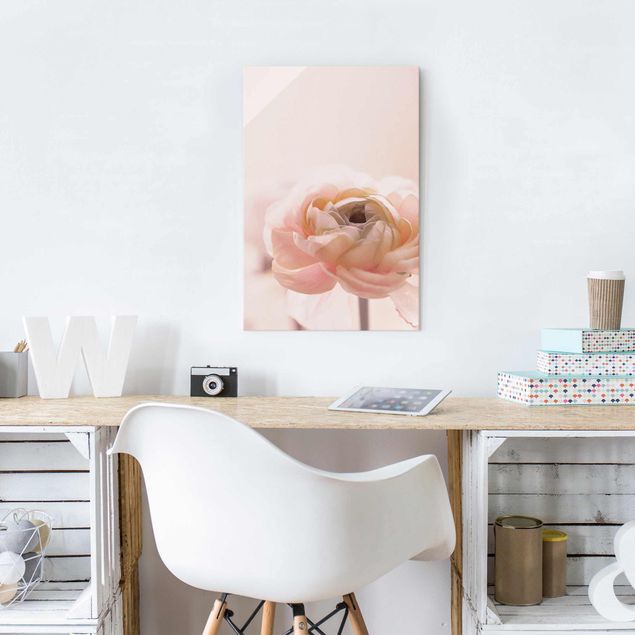 Obrazy na szkle portret Różowy kwiat w centrum uwagi