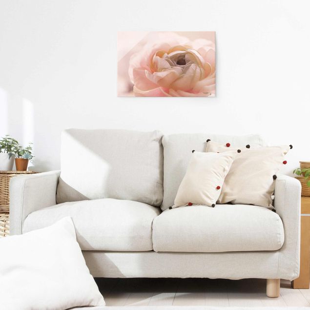 Obrazy na szkle poziomy Różowy kwiat w centrum uwagi