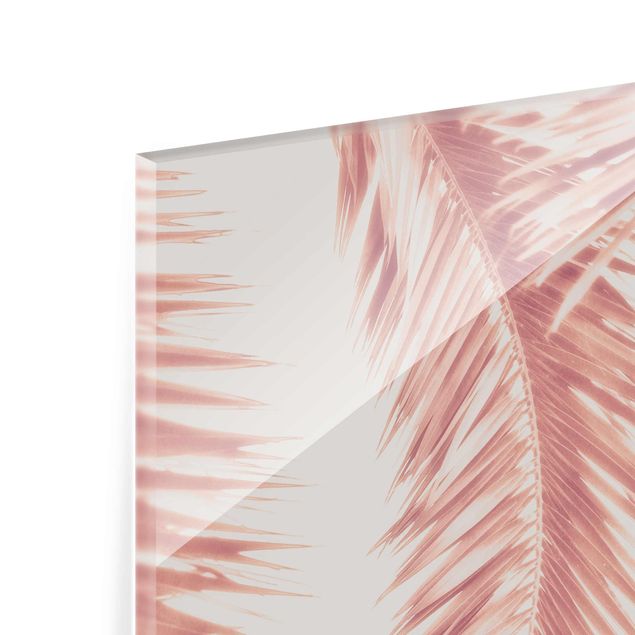 Obrazy krajobraz Liście palmy w kolorze różowego złota