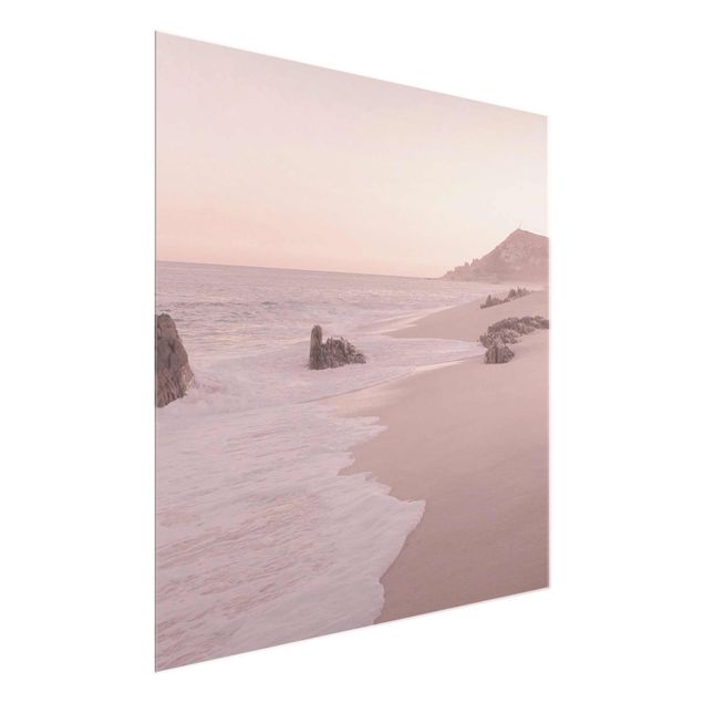 Obrazy na szkle krajobraz Rose Złoto Beach