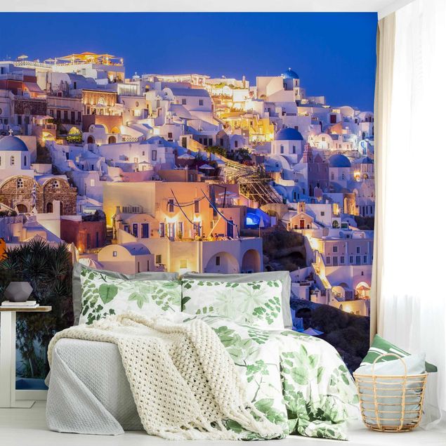 Tapety na ściany Santorini nocą