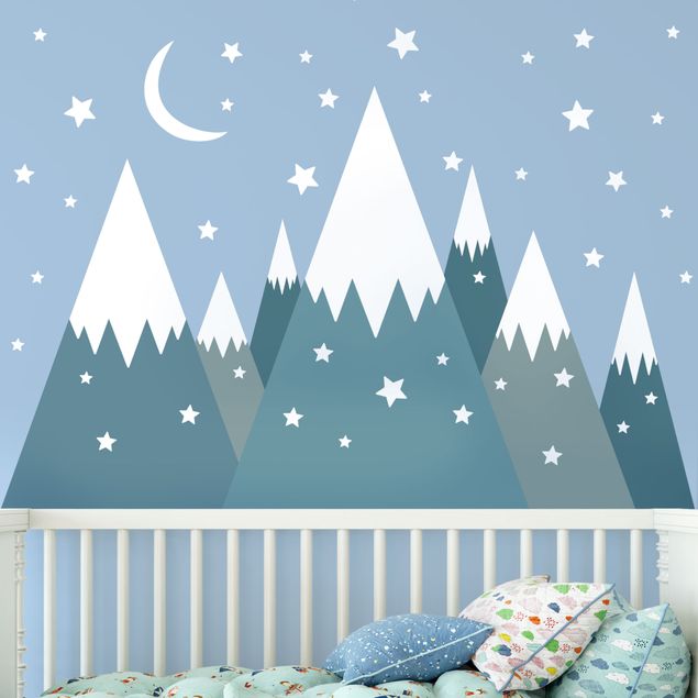 Pokój dziecięcy Góry pokryte śniegiem Gwiazdy i księżyc
