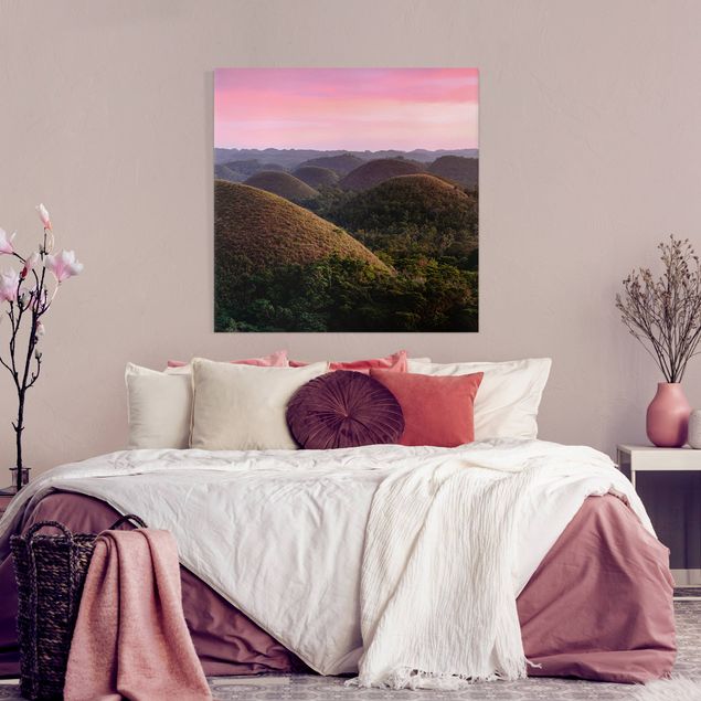 Obrazy nowoczesne Wzgórze czekoladowe o zachodzie słońca