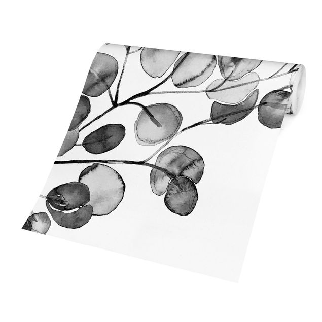 Fototapeta - czarno-biały Akwarela gałązka eukaliptusa