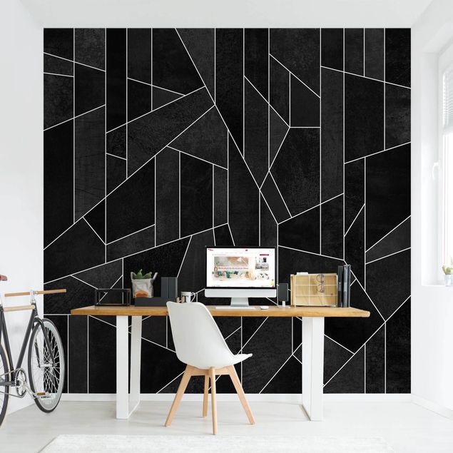 Tapety czarne czarno-biały Geometry Watercolour