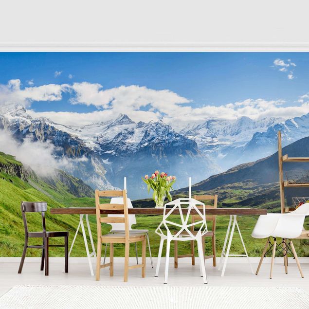 Tapeta krajobrazy Szwajcarska panorama alpejska