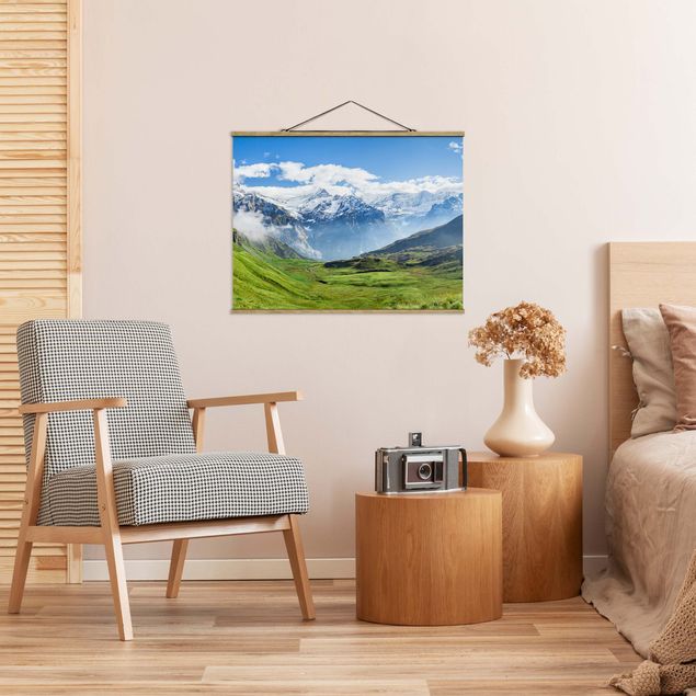 Nowoczesne obrazy do salonu Szwajcarska panorama alpejska