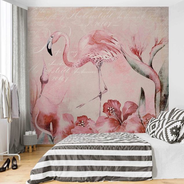 Dekoracja do kuchni Shabby Chic Kolaż - Flamingo