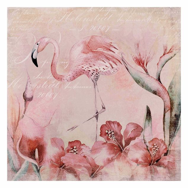 Andrea Haase obrazy  Shabby Chic Kolaż - Flamingo