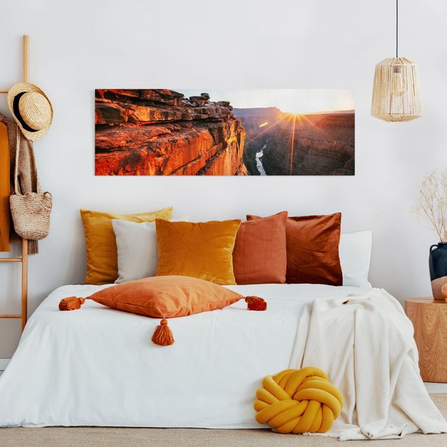 Obrazy do salonu nowoczesne Słońce w Wielkim Kanionie