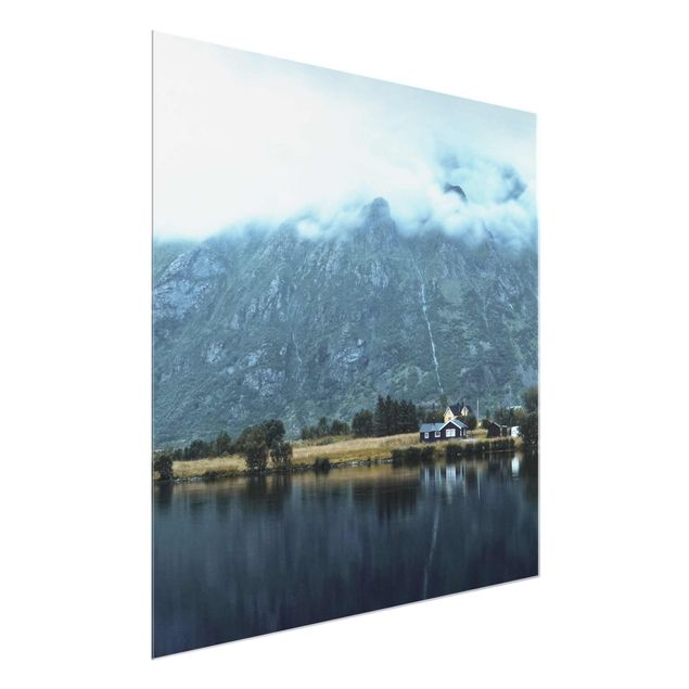 Obrazy na szkle krajobraz Mirroring na Lofotach