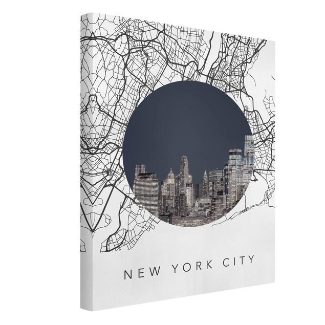 Nowoczesne obrazy Kolaż z mapą miasta Nowy Jork