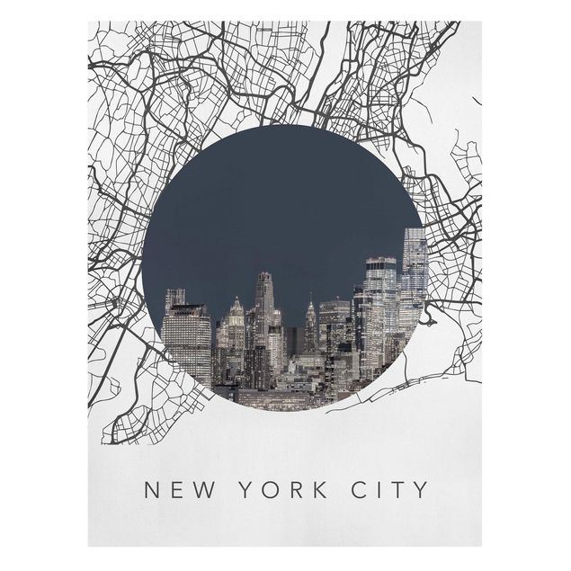 Obrazy powiedzenia Kolaż z mapą miasta Nowy Jork