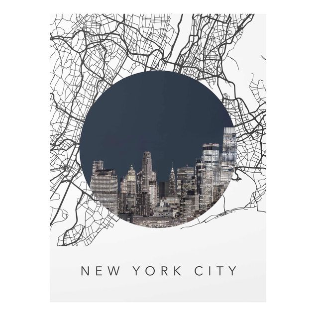 Nowoczesne obrazy Kolaż z mapą miasta Nowy Jork
