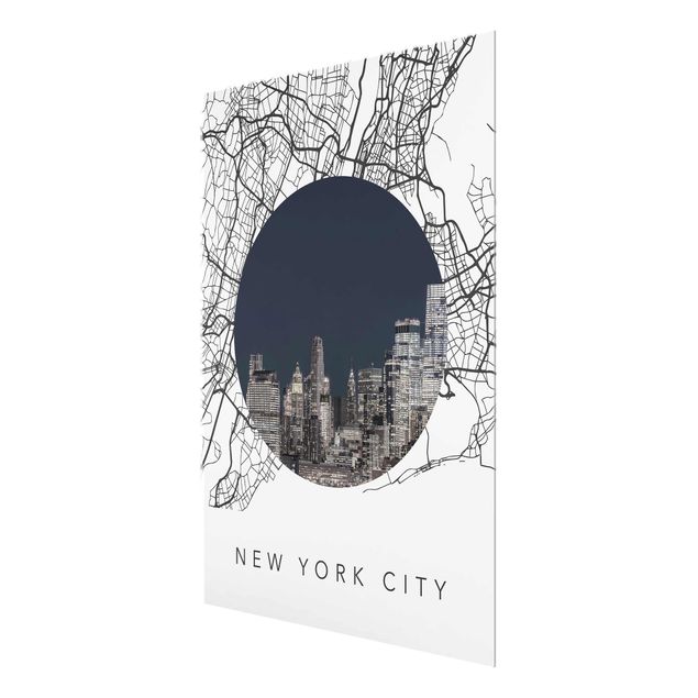 Obrazy Nowy Jork Kolaż z mapą miasta Nowy Jork