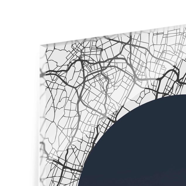 Obrazy na szkle mapy Kolaż z mapą miasta Nowy Jork
