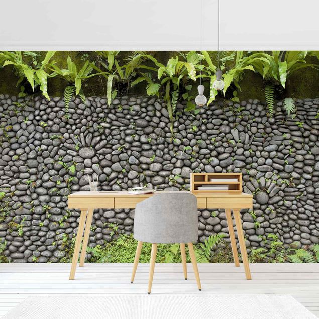 Tapeta ścienna Kamienny mur z roślinami