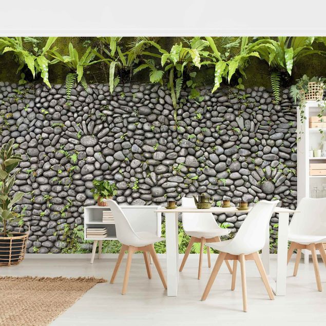 Fototapety Kamienny mur z roślinami