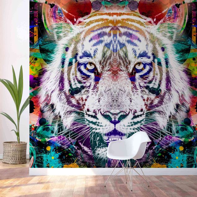 Tapety zwierzęta Street Art Tiger