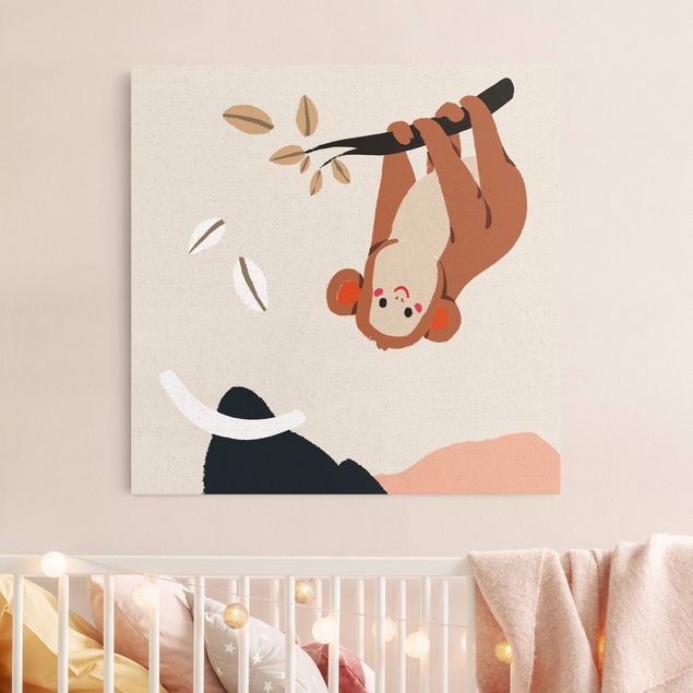 Pokój dziecięcy Śliczna ilustracja przedstawiająca zwierzę - małpkę
