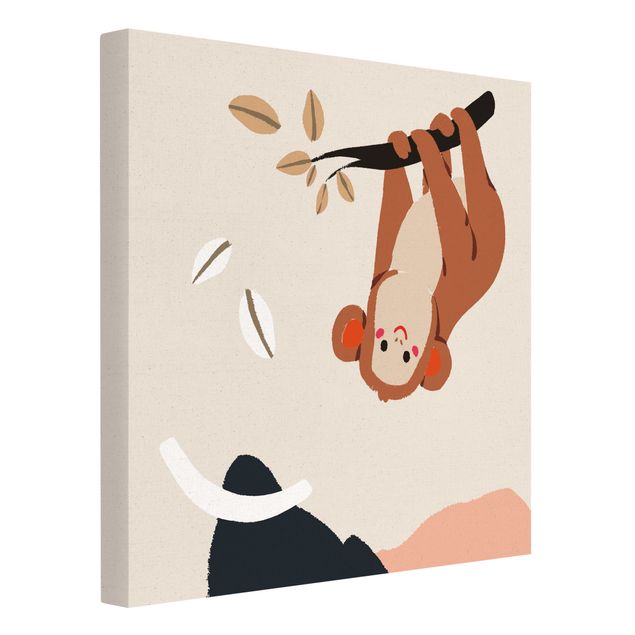Obrazy na płótnie zwierzęta Śliczna ilustracja przedstawiająca zwierzę - małpkę