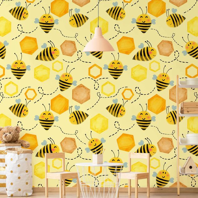Uta Naumann obrazy Ilustracja przedstawiająca słodki miód z pszczołami