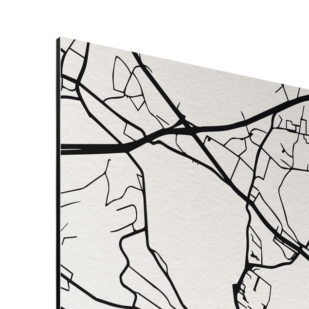 Czarno białe obrazki Mapa miasta Zurych - Klasyczna
