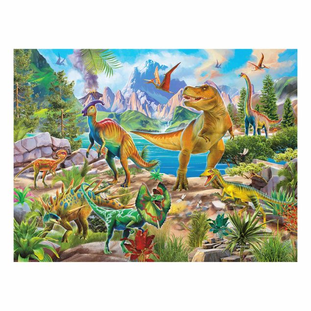 Zwierzęta obrazy T-Rex i Parasaurolophus