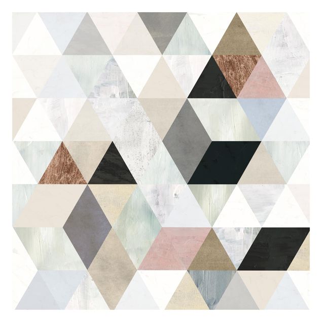 Tapeta - Mozaika akwarelowa z trójkątami I
