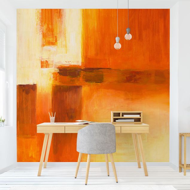 Fototapety abstrakcja Petra Schüßler - Kompozycja w kolorach pomarańczowym i brązowym 01