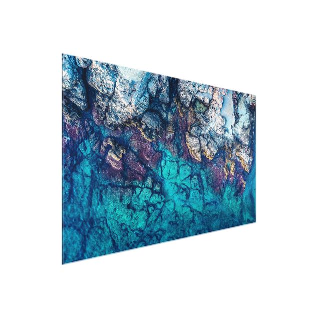 Obrazy na szkle wybrzeże Widok z góry na kolorowe skaliste wybrzeże