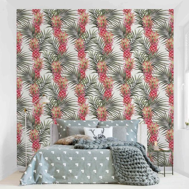 Dekoracja do kuchni Tropikalny ananas z liśćmi palmy